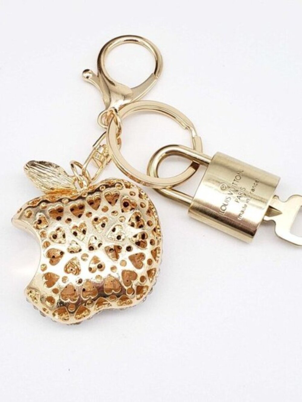 Louis Vuitton Authentic Gold Lock 🔒 Unbranded Apple Keychain Charm for Bags - Picture 3 of 7
